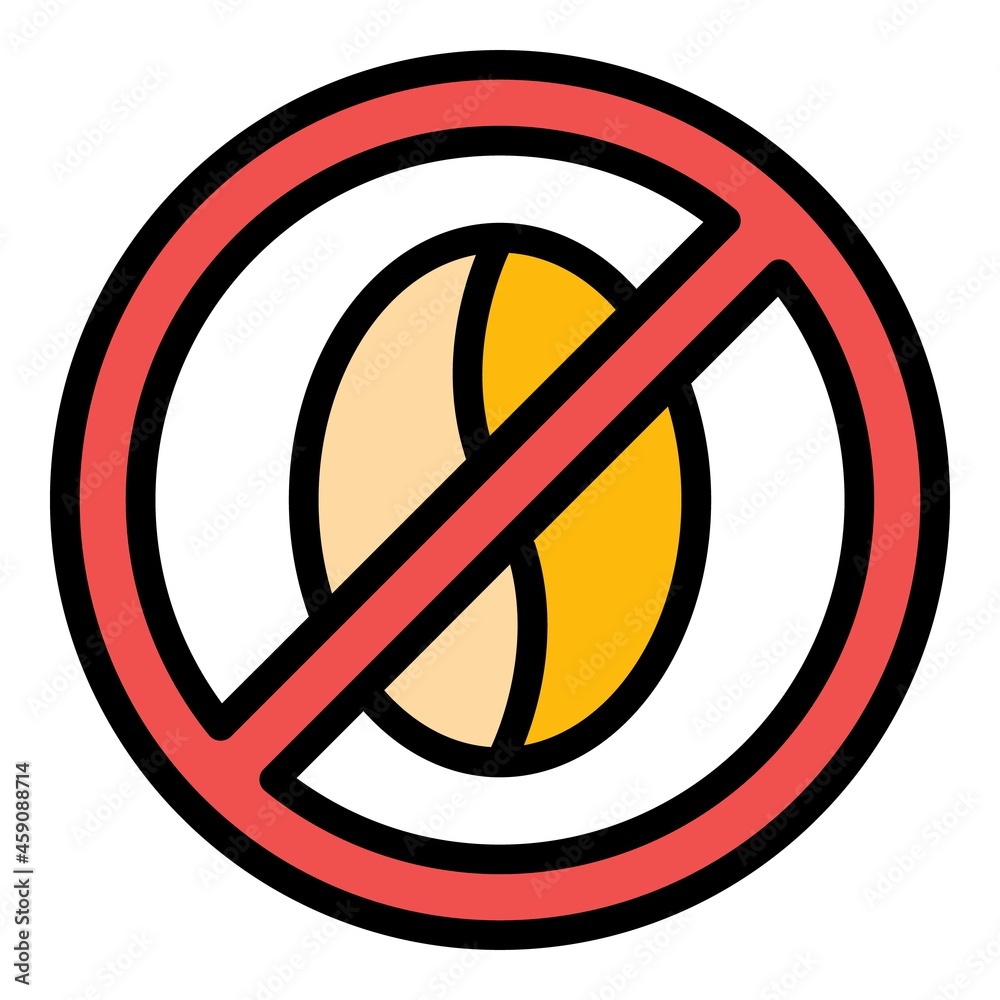 Caffeine free drink icon. Outline caffeine free drink vector icon color flat isolated Caffeine free drink icon. Outline caffeine free drink vector icon color flat isolated