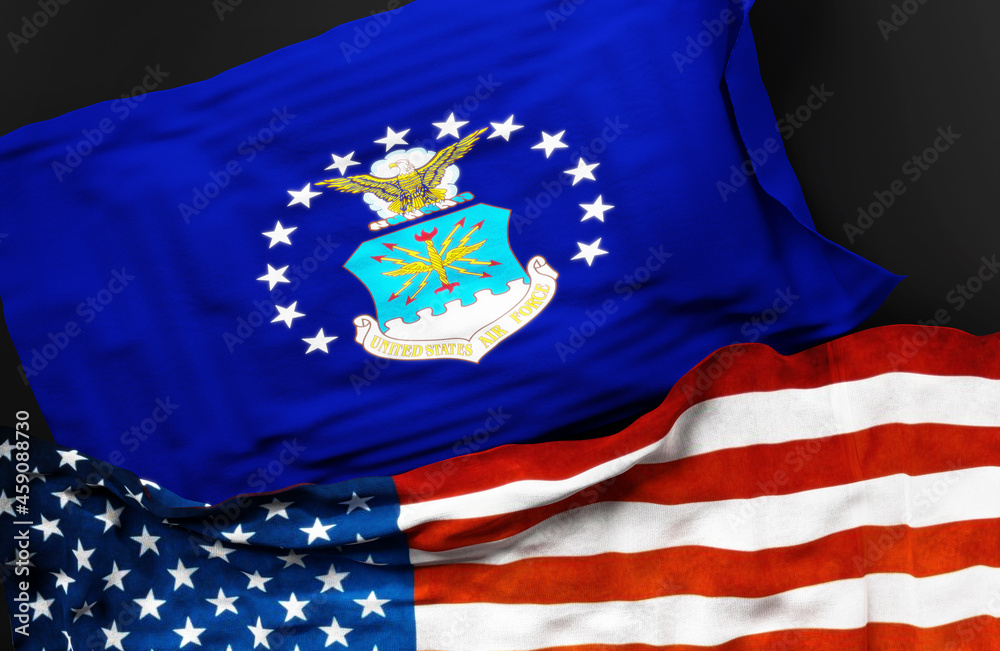 Flag of the United States Air Force along with a flag of the United