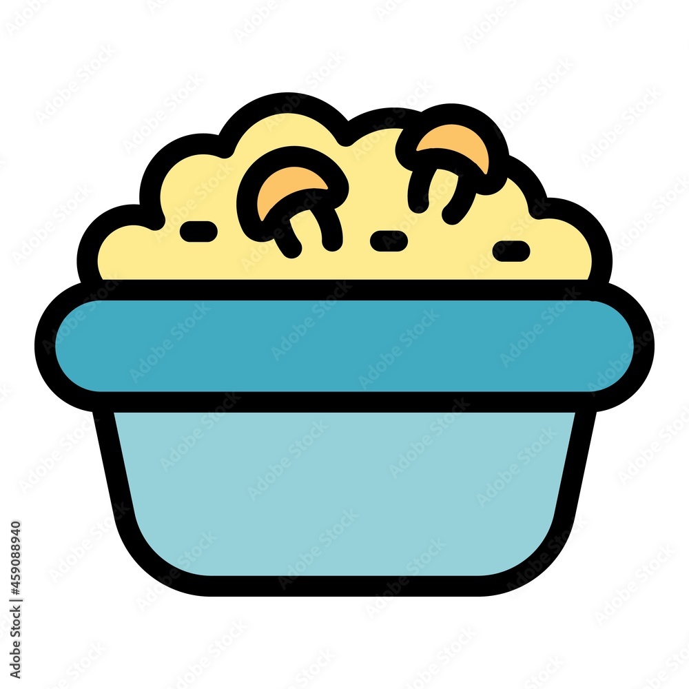 Fototapeta premium Mashed potatoes icon. Outline mashed potatoes vector icon color flat isolated