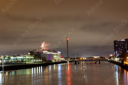 city skyline at night