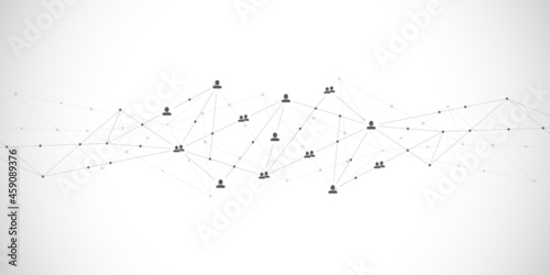 Connecting people and communication concept, social network. Vector illustration