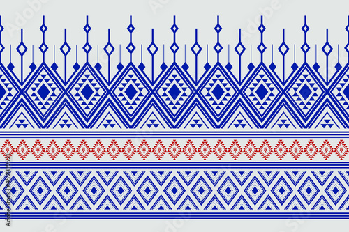 Geometric ethnic oriental seamless pattern traditional Design for background,carpet,wallpaper.clothing,wrapping,Batik fabric,Vector illustration.embroidery style - Sadu, sadou, sadow or sado
