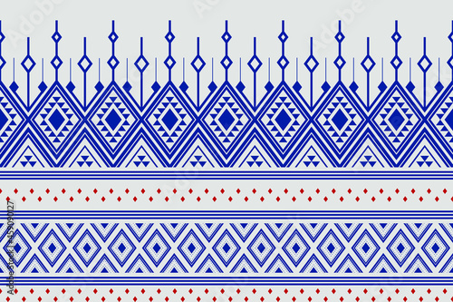 Geometric ethnic oriental seamless pattern traditional Design for background,carpet,wallpaper.clothing,wrapping,Batik fabric,Vector illustration.embroidery style - Sadu, sadou, sadow or sado
