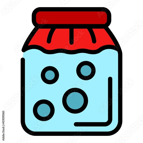 Pickled food icon. Outline pickled food vector icon color flat isolated