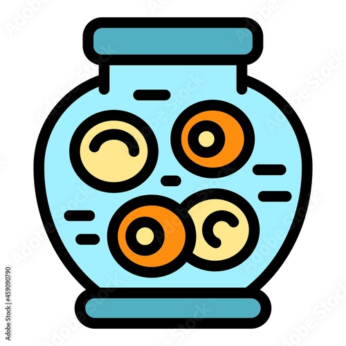 Supermarket pickles icon. Outline supermarket pickles vector icon color flat isolated