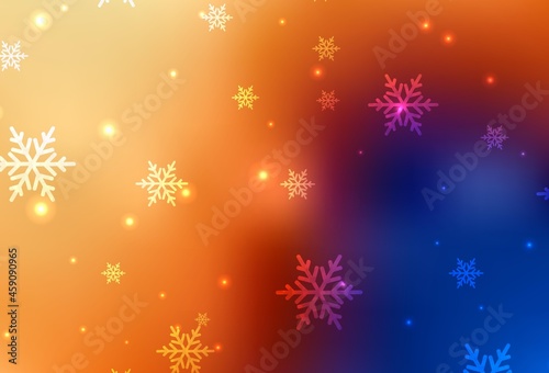 Light Blue  Yellow vector backdrop in holiday style.