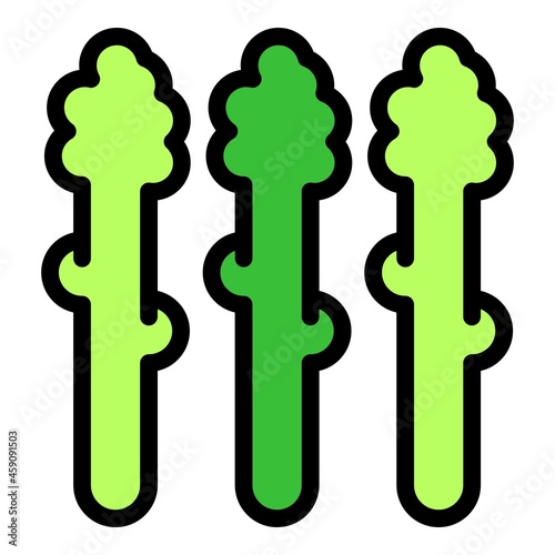 Spring asparagus icon. Outline spring asparagus vector icon color flat isolated
