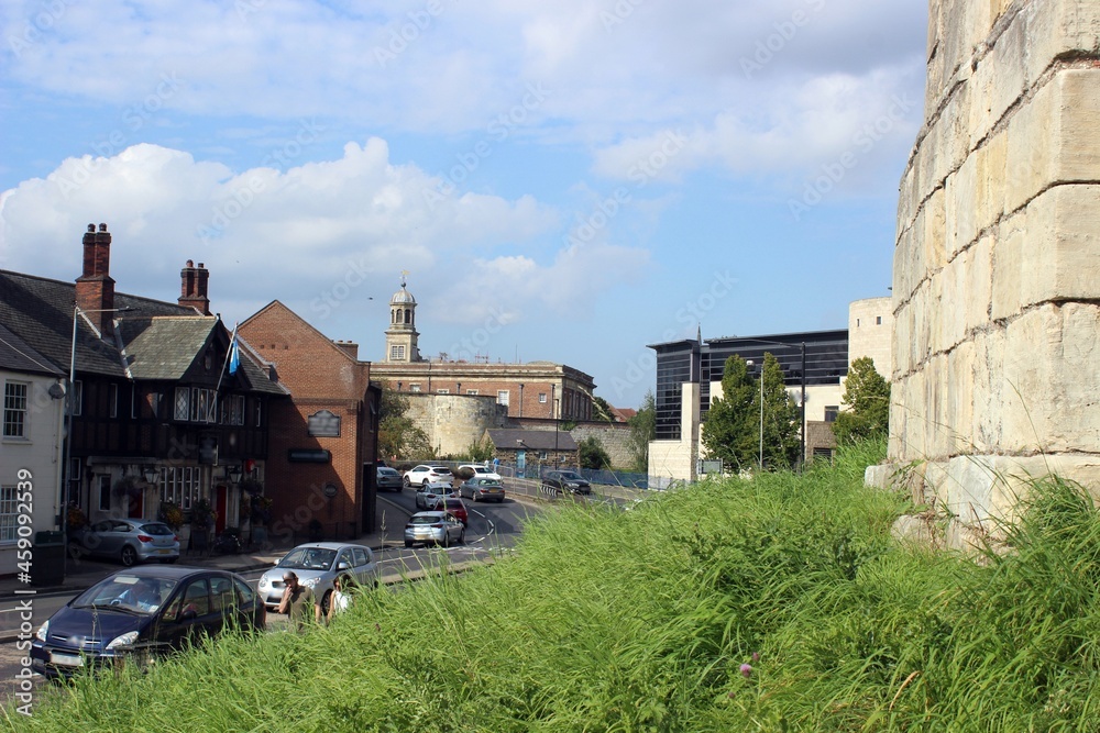 Fishergate, the City Wall, and York Castle/Crown Court.