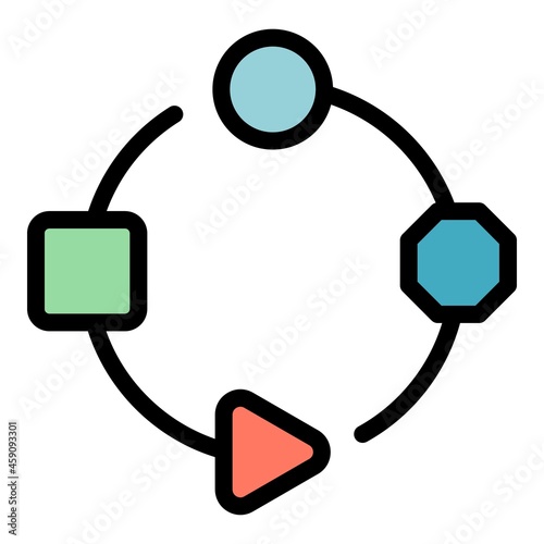 Adaptation process icon. Outline adaptation process vector icon color flat isolated