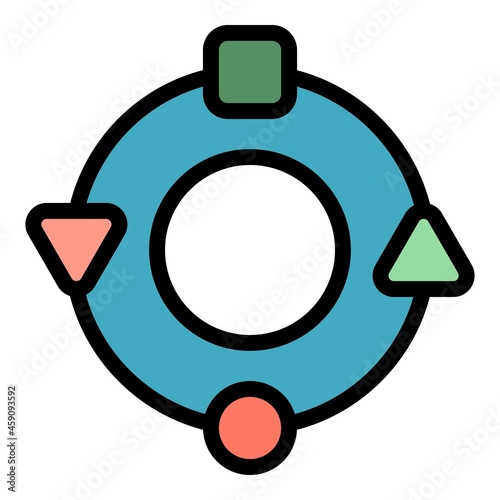 Adaptation circle icon. Outline adaptation circle vector icon color flat isolated