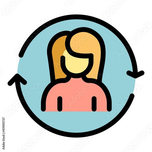 Adjustable human icon. Outline adjustable human vector icon color flat isolated