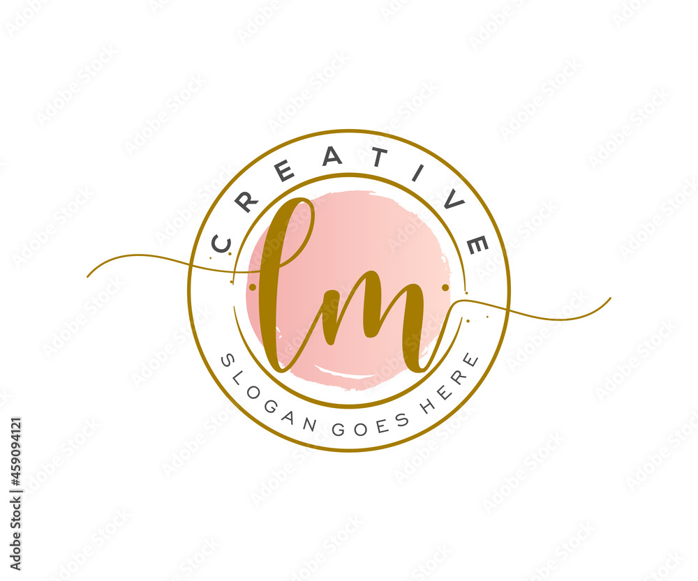 initial LM Feminine logo beauty monogram and elegant logo design ...
