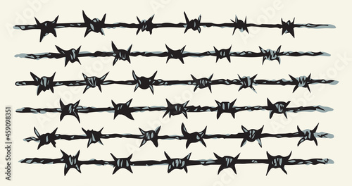 Barbed wire. Vector drawing