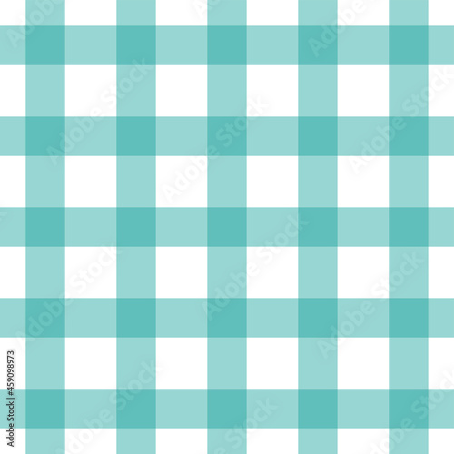 Vector seamless green gingham pattern. Design for fabric, packing paper, cover, or other purposes. Send color.