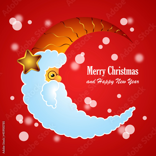 Merry Christmas and New Year greeting card
