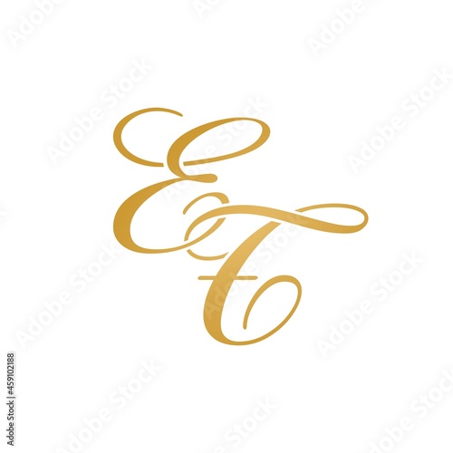 ET initial monogram logo