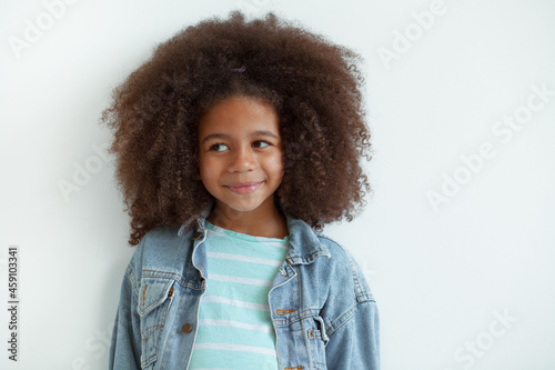 Cute girl in denim jacket