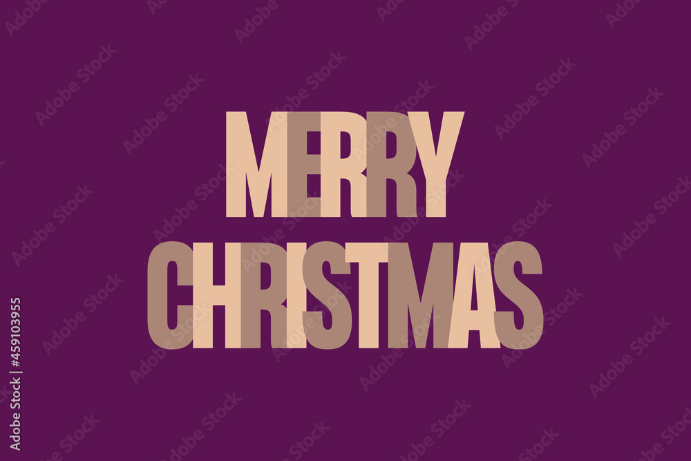 Merry Christmas flat typography vector design 