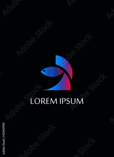 Fish logo on a black background