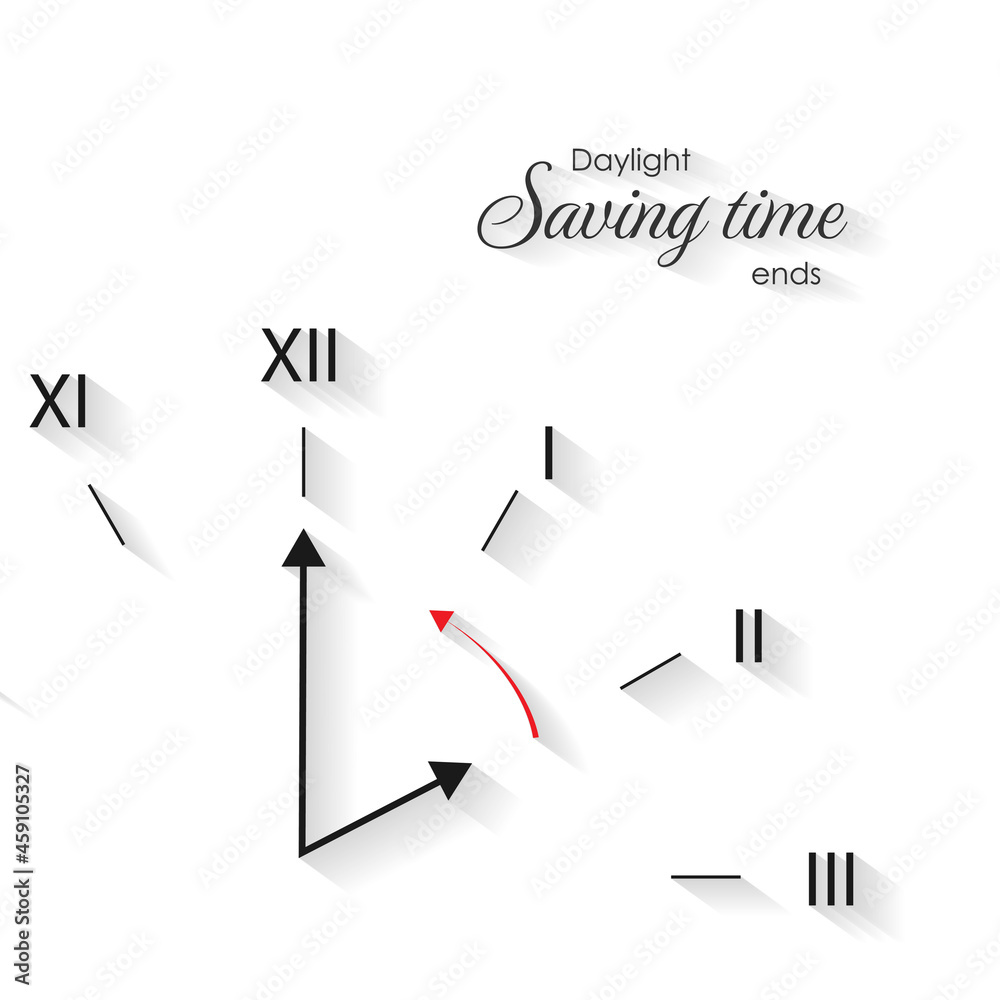 set-the-clock-to-daylight-saving-time-ends-vector-illustration-with