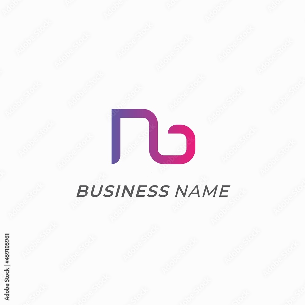 logo vektor letter N and B