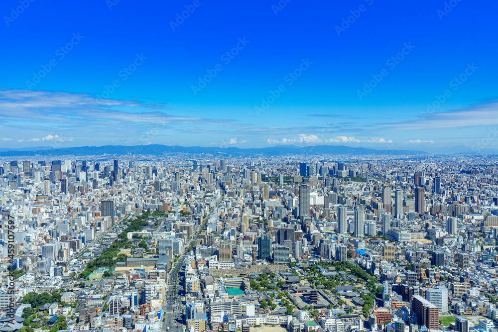 [大阪府]あべのハルカスからの大阪市街の風景
