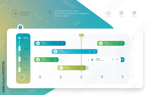 Vector infographic chart template. Business concept with seven options. For flowchart, steps, parts, infographic, diagram. Can be used for your presentations, workflow layout, web. Vector eps№1