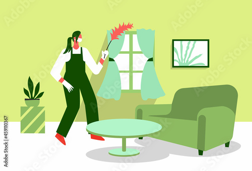 Cleaning house concept illustration vector