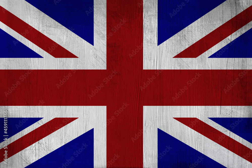 Fototapeta premium Patriotic wooden background in color of United Kingdom flag