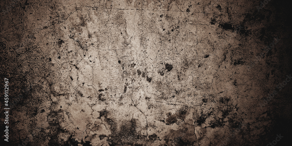 Horror and scary cement. walls are full of stains and scratches. - obrazy, fototapety, plakaty 