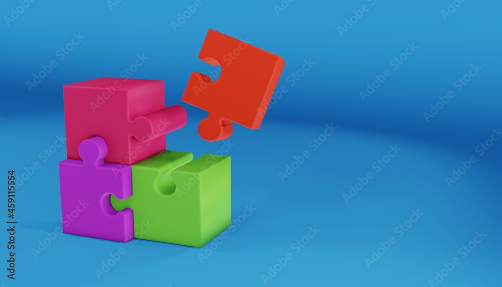 3D jigsaw puzzle pieces. Problem-solving, business concept. 3d illustration 3D jigsaw puzzle pieces. Problem-solving, business concept. 3d illustration