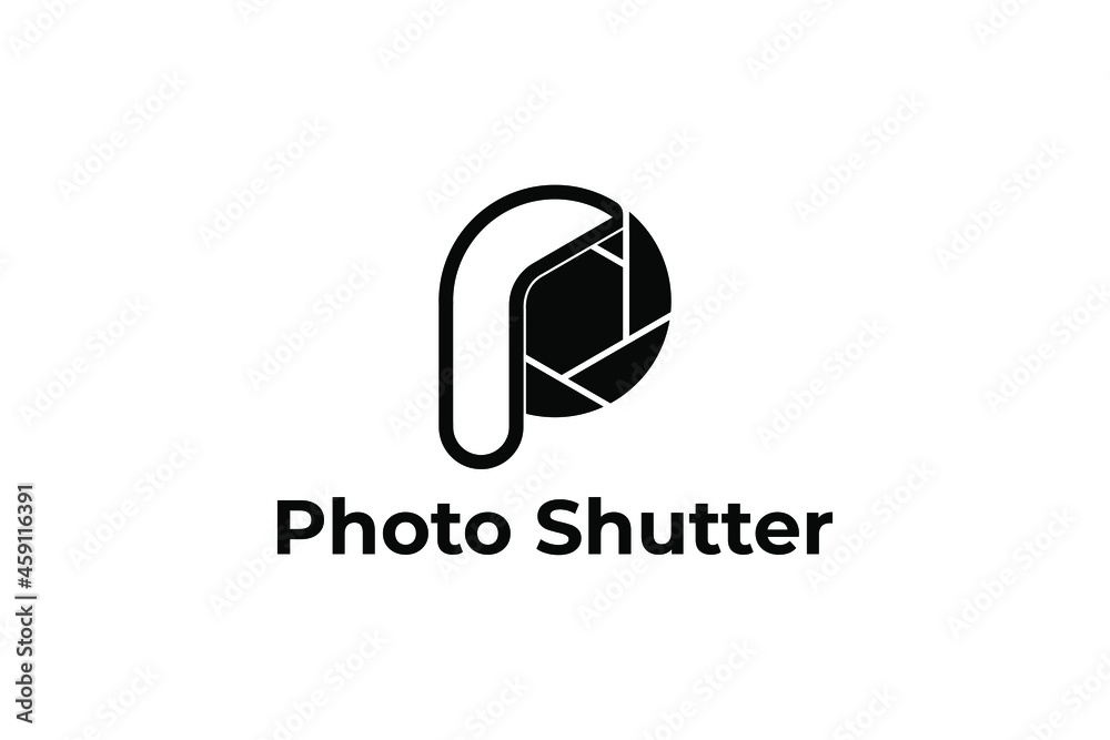 letter P and shutter logo design. good for professional photography etc letter P and shutter logo design. good for professional photography etc