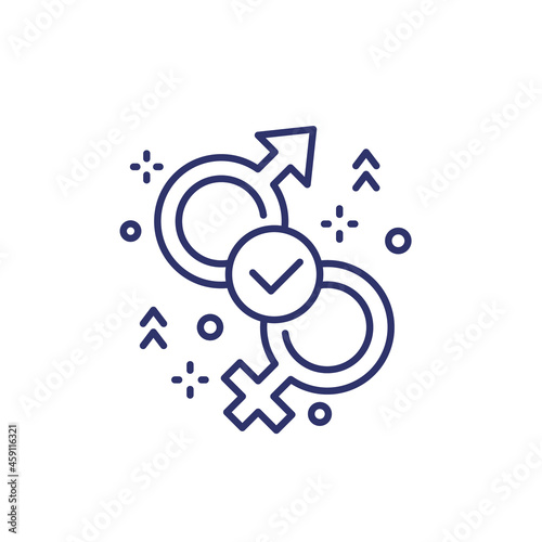 sex icon with gender symbols, line design