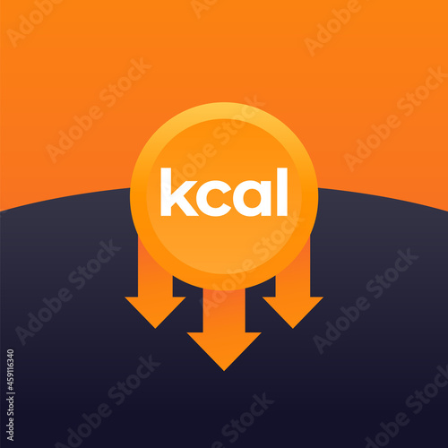 kcal reducing, cut calories vector design