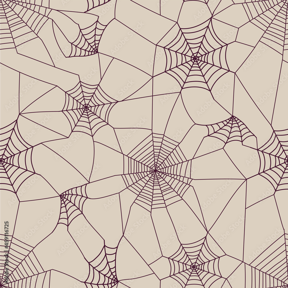 Halloween vector seamless background with web spider