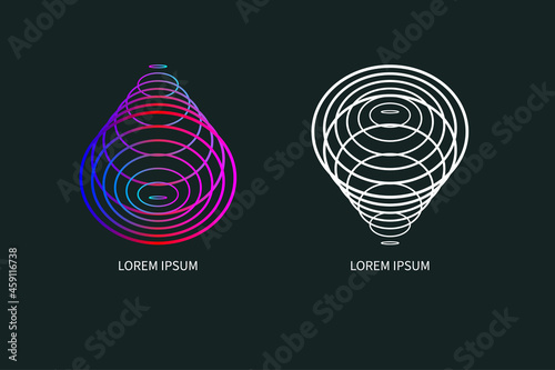 Funnel futuristic symbol symbol in shape of circles