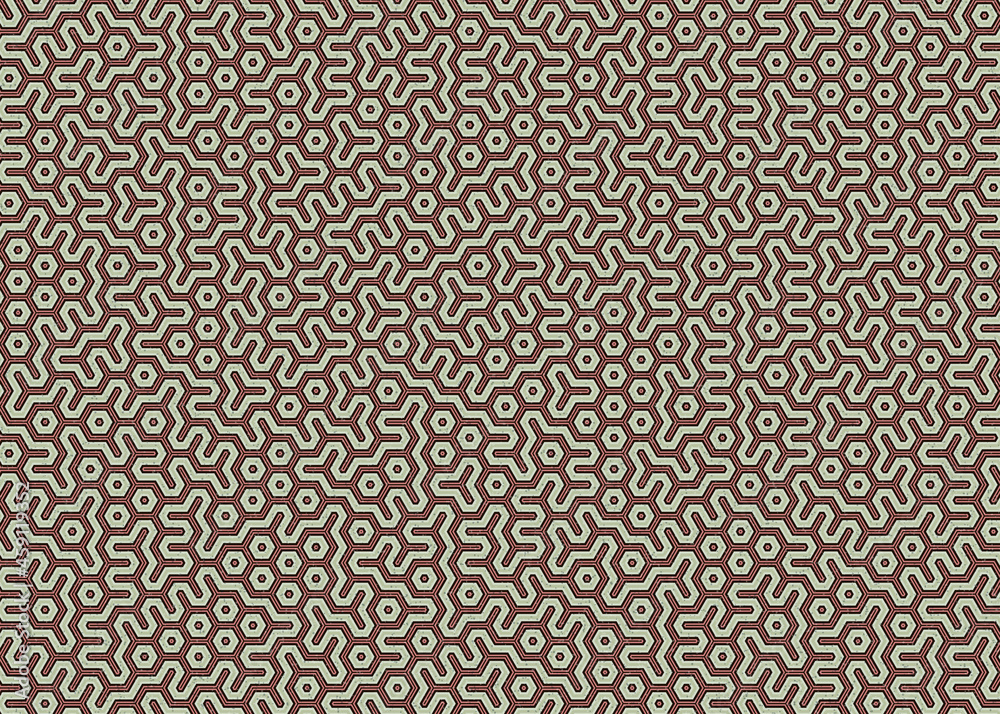 Fototapeta premium Colour Hexagon Tile Connection art background design illustration