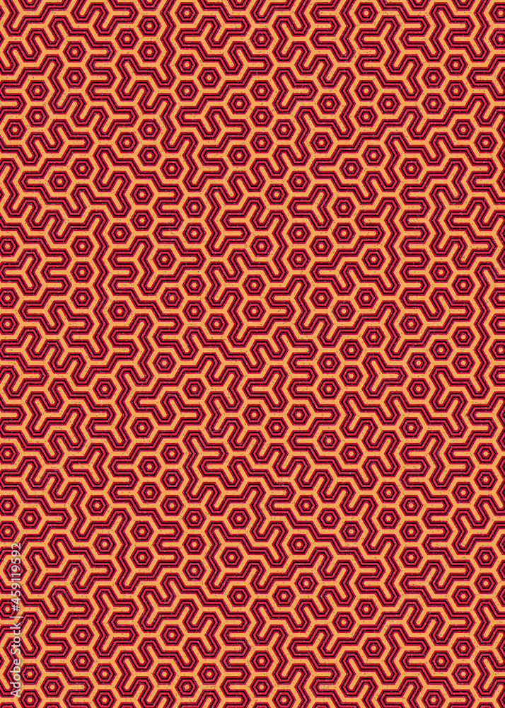 Fototapeta premium Colour Hexagon Tile Connection art background design illustration