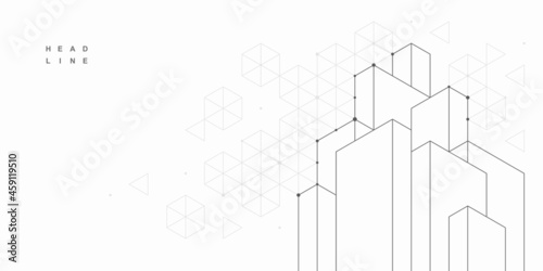 Abstract geometric technological background. Architectural construction.