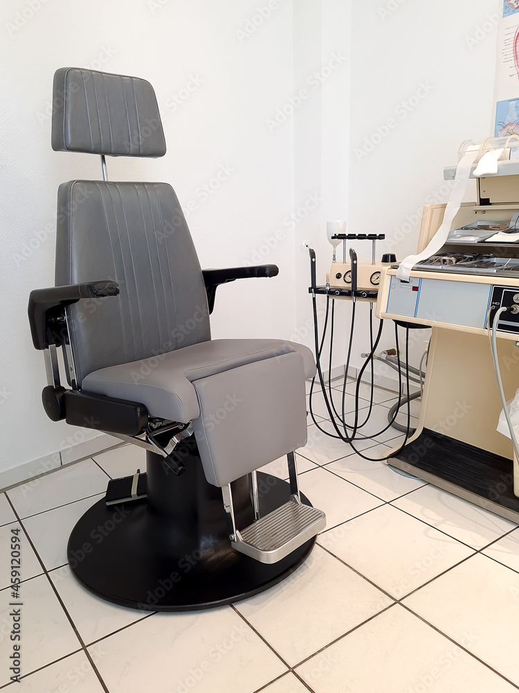 Patient examination chair in the Otolaryngologist's office. ENT office
