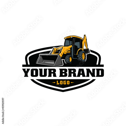 tractor  farm equipment  construction machine isolated logo vector