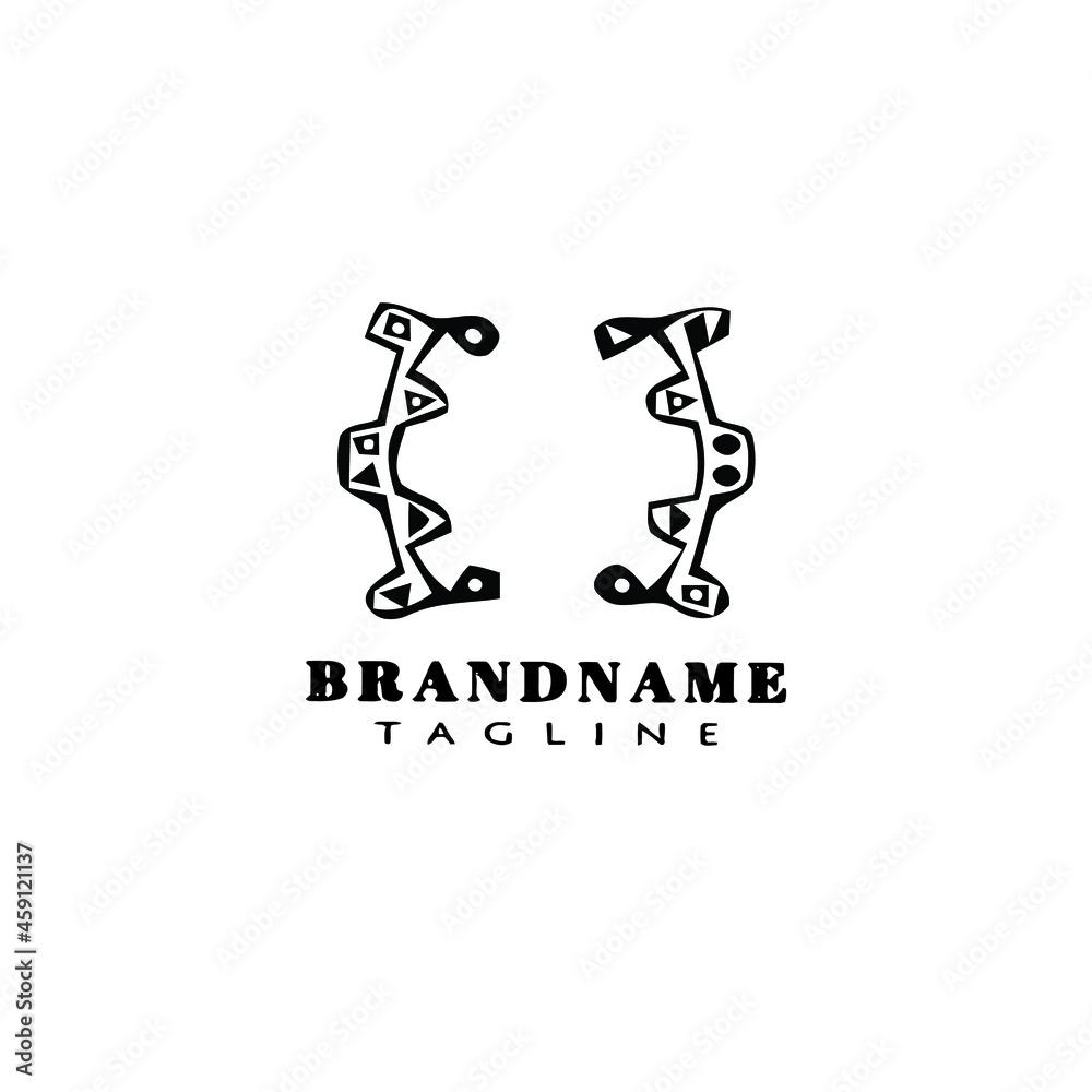 creative brackets cartoon logo icon design template black isolated vector illustration