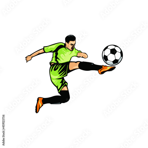 football player shot the ball isolated vector