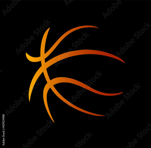 Hand drawn of a silhouette a basketball, vector illustration © halimqdn