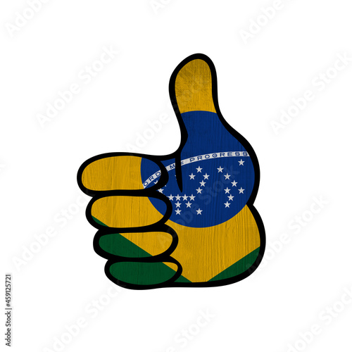 World countries. Hand sign LIKE. Brazil