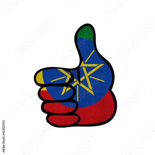 World countries. Hand sign LIKE. Ethiopia