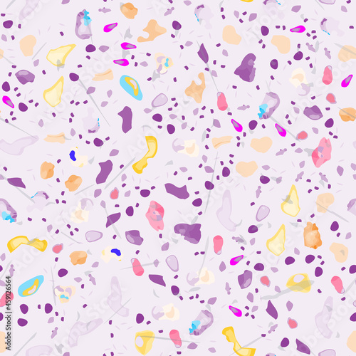 Terrazzo Texture Vector. Flooring Seamless Pattern