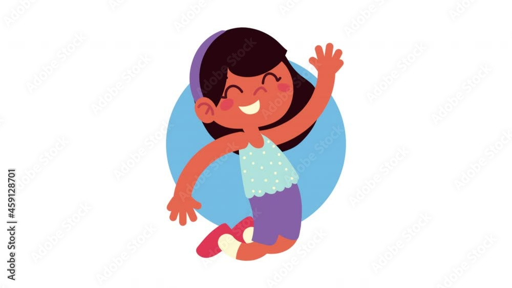 happy little girl character animation happy little girl character animation