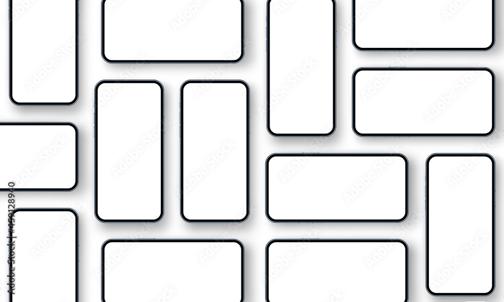 Smartphones Screens for Mobile App Design Presentation, Isolated on White Background. Vector Illustration Smartphones Screens for Mobile App Design Presentation, Isolated on White Background. Vector Illustration