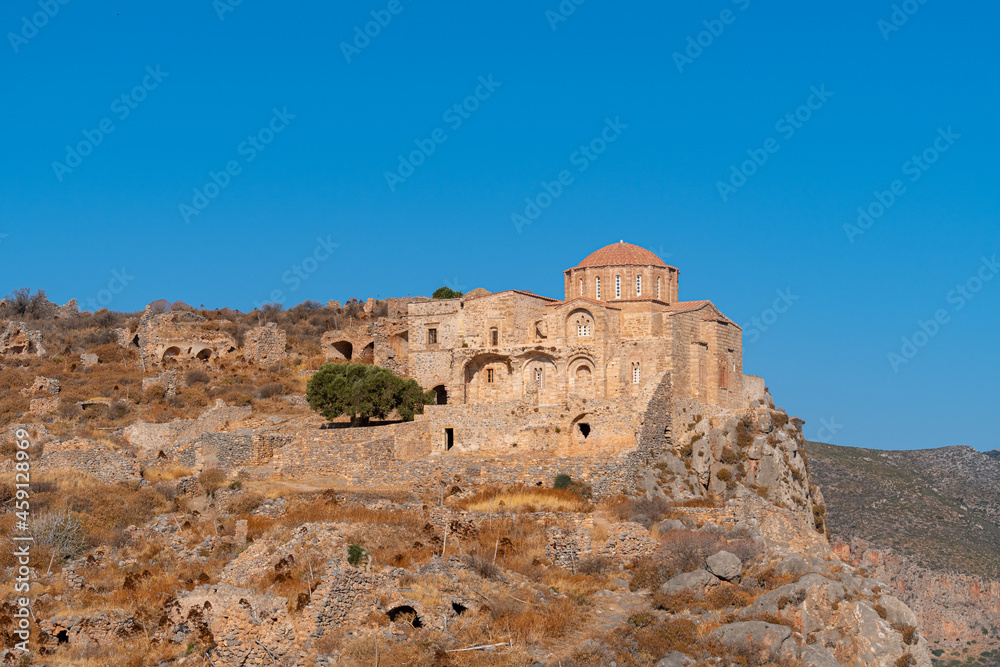 Agia Sophia church on top of Monemvasia castle, Greece